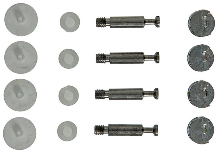 Afbeelding laden in galerijviewer, Mack 1013703 - 4 kastverbinders minifix wit m6x15mm | 5 stuks