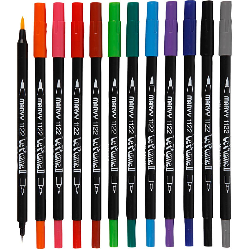 Afbeelding laden in galerijviewer, Https: www.cchobby.nl le-plume-ii-markers-sterke-kleuren-12-stuk-1-doos