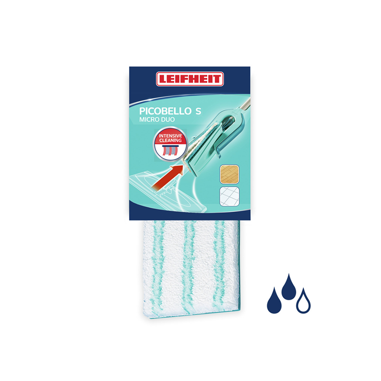 Afbeelding laden in galerijviewer, Leifheit picobello s dweildoek allrounder micro duo - 27 cm wisbreedte - turquoise - wit