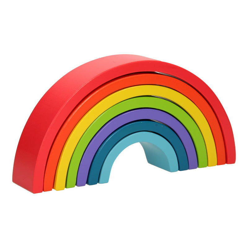 Afbeelding laden in galerijviewer, Jouéco regenboog hout, 7 delig. 2+
