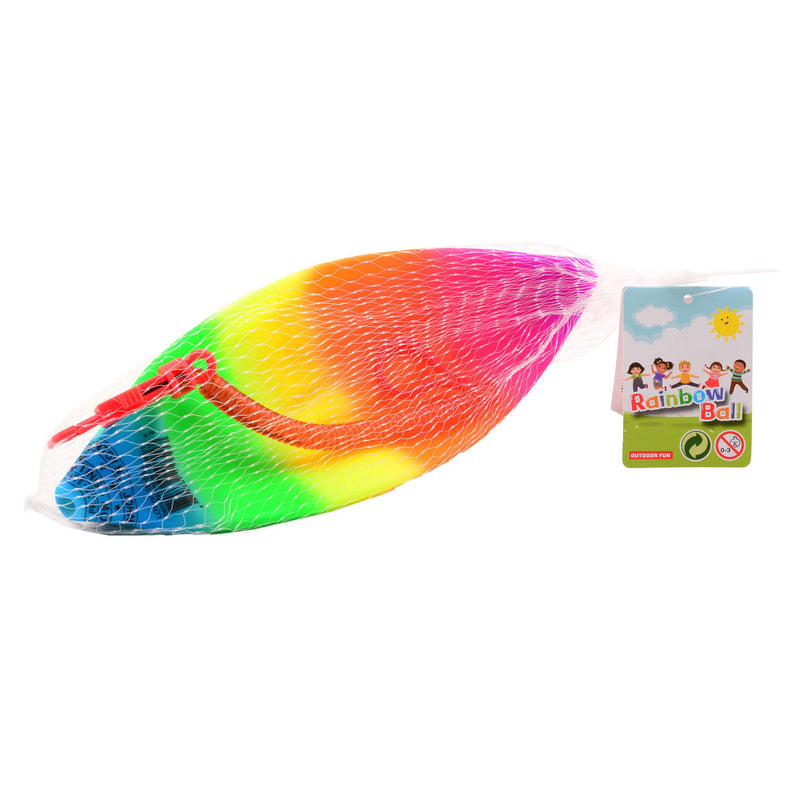 Afbeelding laden in galerijviewer, Outdoor fun regenboogbal maat 5 met koord. 3+