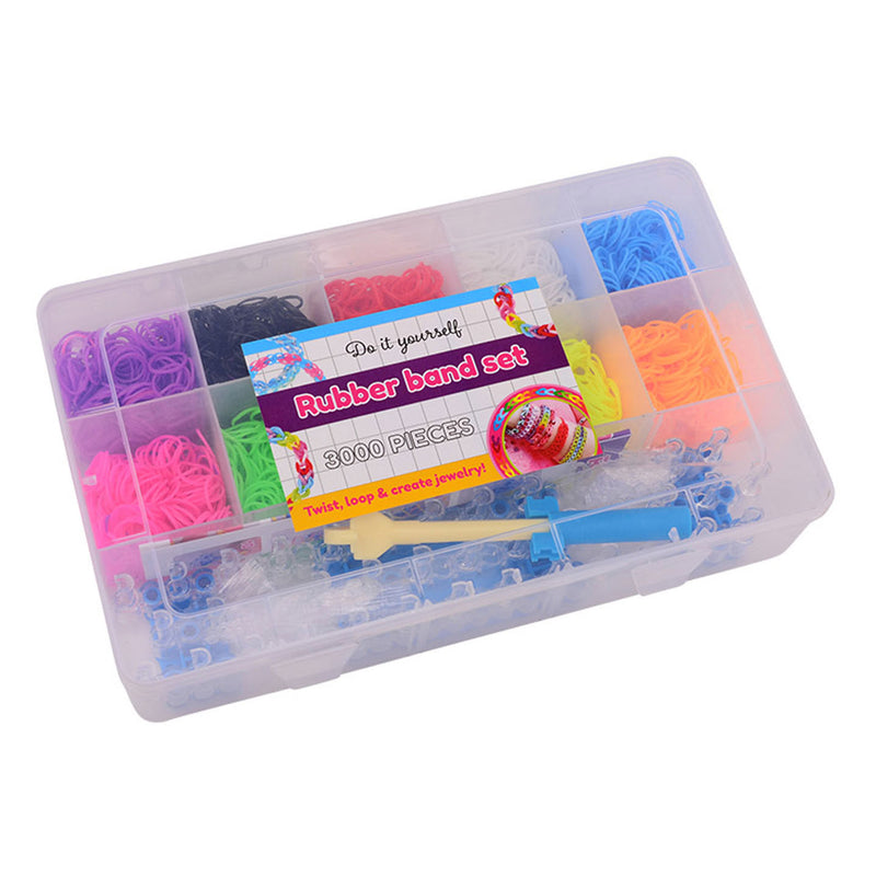 Load image into Gallery viewer, Johntoy loom bandjes set in opbergdoos, 3000dlg.