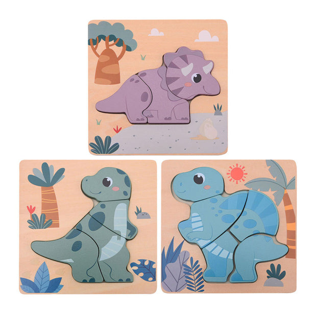 Load image into Gallery viewer, Jouéco joueco houten dino puzzel
