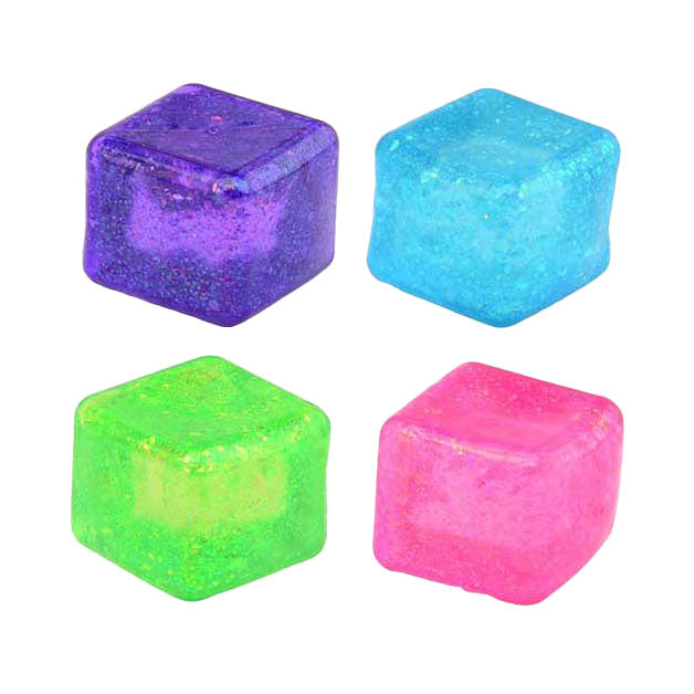 Load image into Gallery viewer, Duckiez slow rise anti-stress kubus met glitter