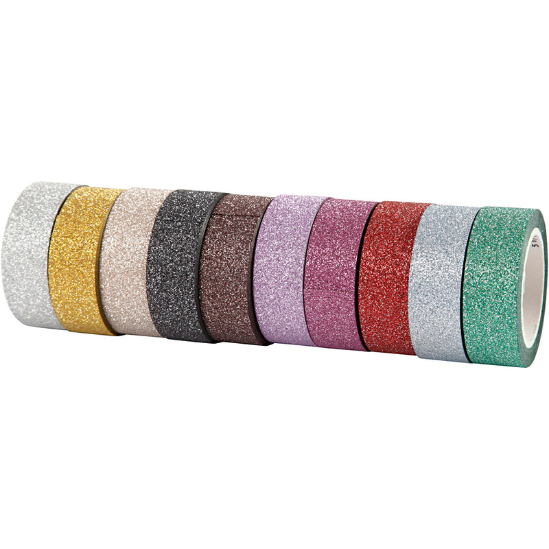Load image into Gallery viewer, Creativ company https: www.cchobby.nl glitter-tape-b-15-mm-diverse-kleuren-10x6-m-1-doos