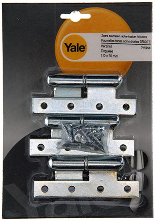 Afbeelding laden in galerijviewer, Yale 1019143 - 3 zware paumell.verz.rechte hoek rechts 110x70mm | 5 stuks