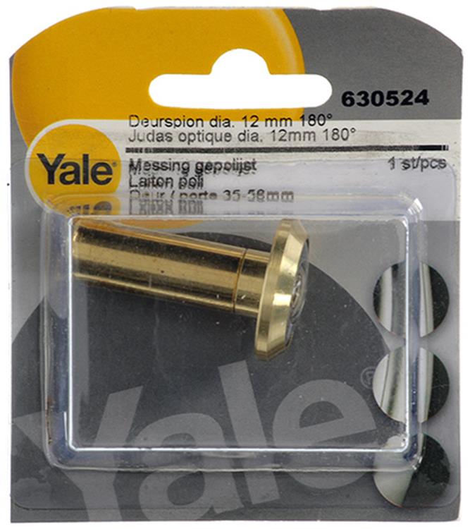 Afbeelding laden in galerijviewer, Yale 1019209 - deurspion 180° messing gepolijst ø12mm | 3 stuks