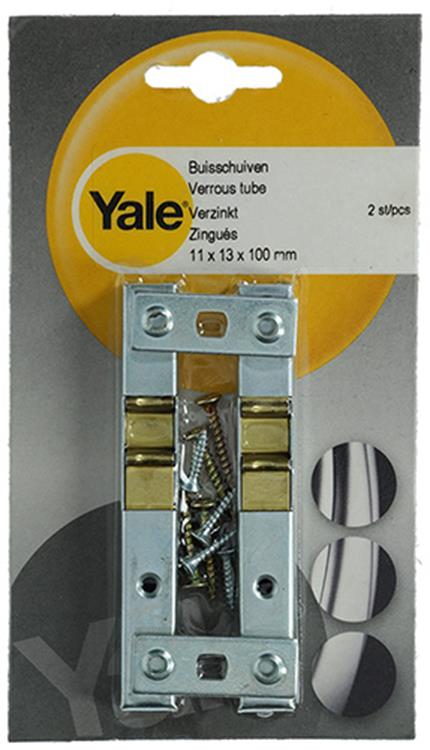Afbeelding laden in galerijviewer, Yale 1019212 - 2 buisschuiven verzinkt 11x13mm 100mm | 5 stuks
