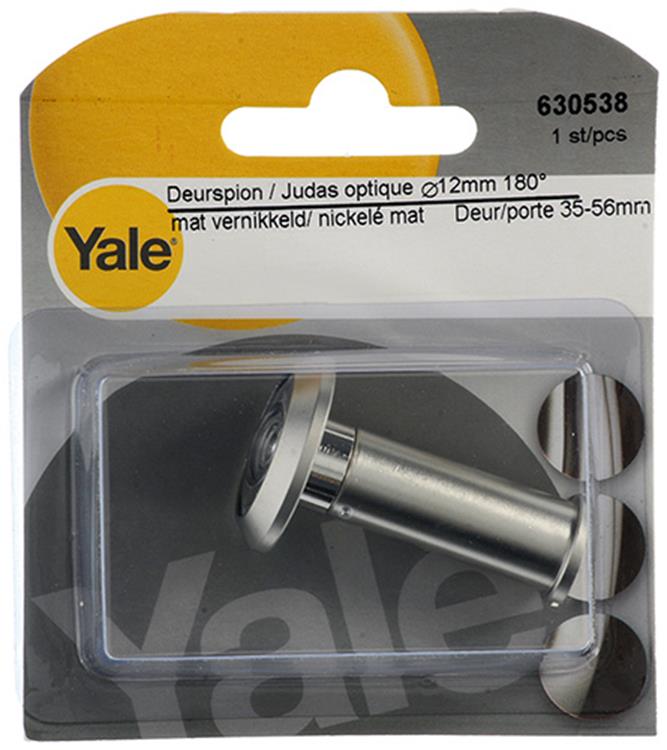 Afbeelding laden in galerijviewer, Yale 1019216 - deurspion 180° mat vernikkeld ø12mm | 3 stuks
