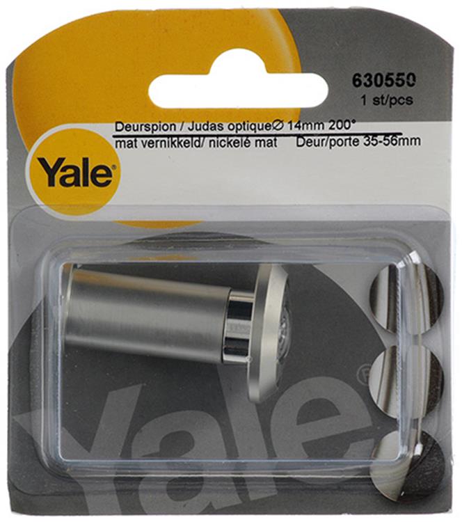 Afbeelding laden in galerijviewer, Yale 1019222 - deurspion 200° mat vernikkeld ø14mm | 2 stuks
