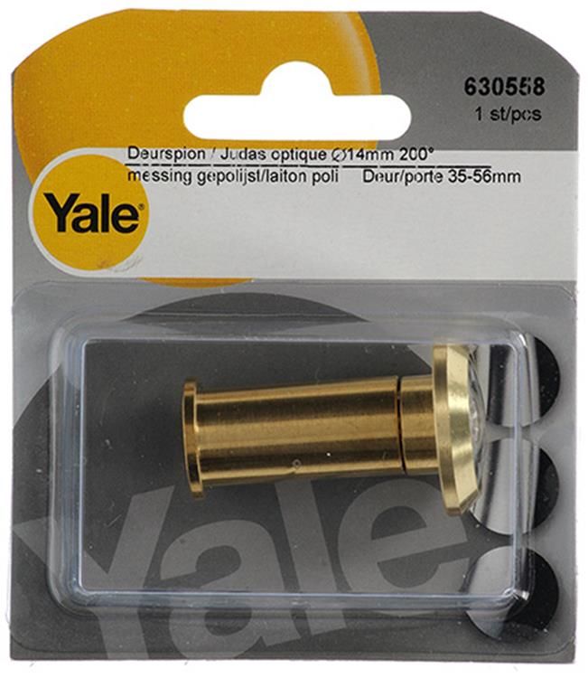 Afbeelding laden in galerijviewer, Yale 1019226 - deurspion 200° messing gepolijst ø14mm | 2 stuks