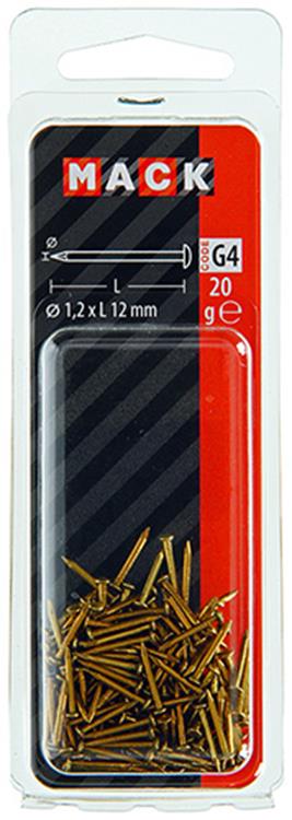 Afbeelding laden in galerijviewer, Mack 1017167 - nagel bolle kop messing 20 gr 1,2 x 12 mm | 10 stuks