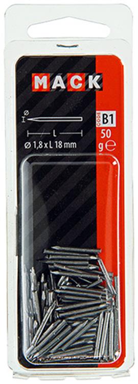 Afbeelding laden in galerijviewer, Mack 1017197 - ruitnagel staal onbehandeld 50gr 1,8 x 18 mm | 10 stuks
