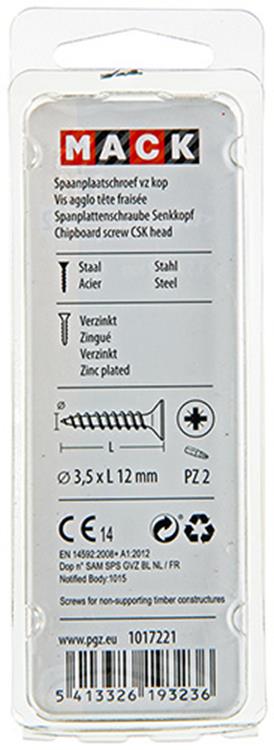 Chargez l'image dans la visionneuse de la galerie, Mack 1017221 - spaanplaatschroef vz kop geelverz.45 st 3,5 x 12 mm | 10 stuks