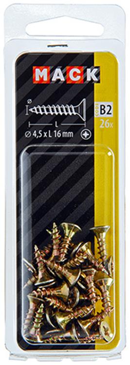 ギャラリービューアに画像をロードする, Mack 1017240 - spaanplaatschroef vz kop geelverz.26 st 4,5 x 16 mm | 10 stuks