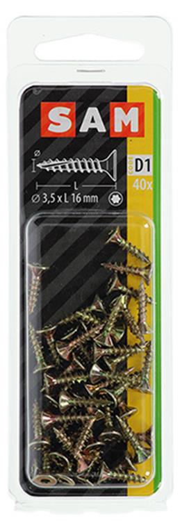 Afbeelding laden in galerijviewer, Mack 1017285 - spaanplschr.vzkop-zelfb. geelverz. 40 st 3,5 x 16 mm | 10 stuks