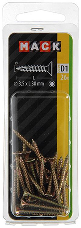 Laden Sie das Bild in Galerie -Viewer, Mack 1017288 - spaanplschr.vzkop-zelfb. geelverz. 26 st 3,5 x 30 mm | 10 stuks