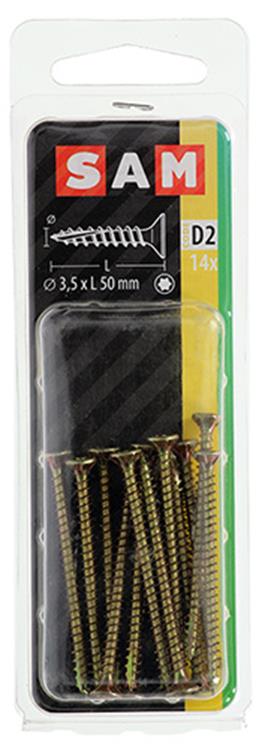 Afbeelding laden in galerijviewer, Mack 1017291 - spaanplschr.vzkop-zelfb. geelverz. 14 st 3,5 x 50 mm | 10 stuks