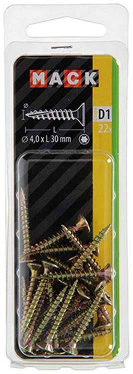 Afbeelding laden in galerijviewer, Mack 1017295 - spaanplschr.vzkop-zelfb. geelverz. 22 st 4,0 x 30 mm | 10 stuks