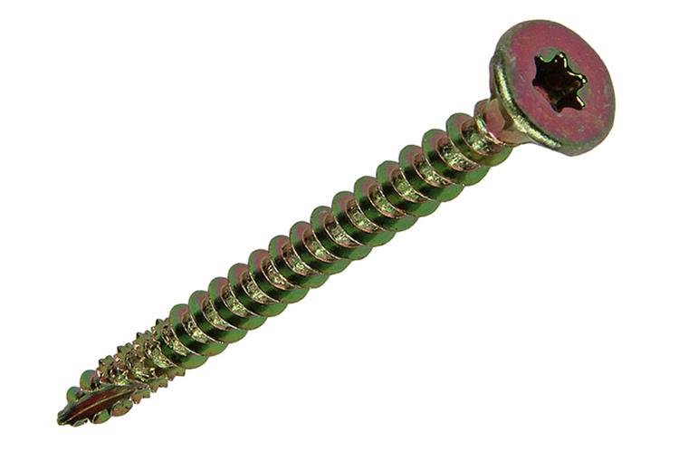 Afbeelding laden in galerijviewer, Mack 1017307 - spaanplschr.vzkop-zelfb. geelverz.12 st 4,5 x 50 mm | 10 stuks