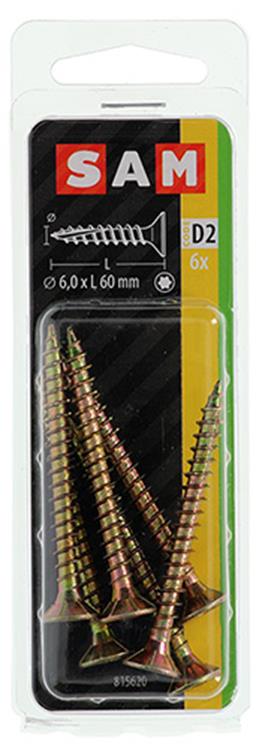 Chargez l'image dans la visionneuse de la galerie, Mack 1017319 - spaanplschr.vzkop-zelfb. geelverz. 6 st 6,0 x 60 mm | 10 stuks