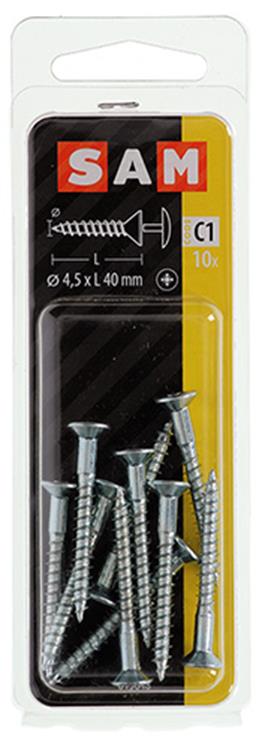 Afbeelding laden in galerijviewer, Mack 1017332 - schroef met kopboring staal verz. 10 st 4,5 x 40 mm | 10 stuks