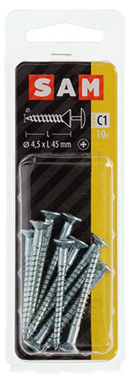 ギャラリービューアに画像をロードする, Mack 1017333 - schroef met kopboring staal verz. 10 st 4,5 x 45 mm | 10 stuks