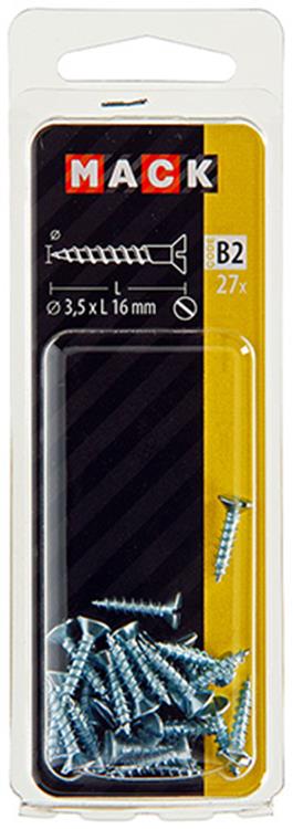 Afbeelding laden in galerijviewer, Mack 1017350 - houtschroef verzonken kop verz27 st 3,5 x 16 mm | 10 stuks