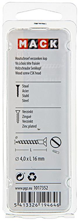 Laden Sie das Bild in Galerie -Viewer, Mack 1017352 - houtschroef verzonken kop verz24 st 4,0 x 16 mm | 10 stuks