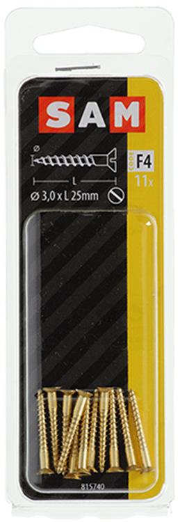 ギャラリービューアに画像をロードする, Mack 1019649 - houtschroef verzonken kop messing 11st 3,0 x 25 mm | 10 stuks