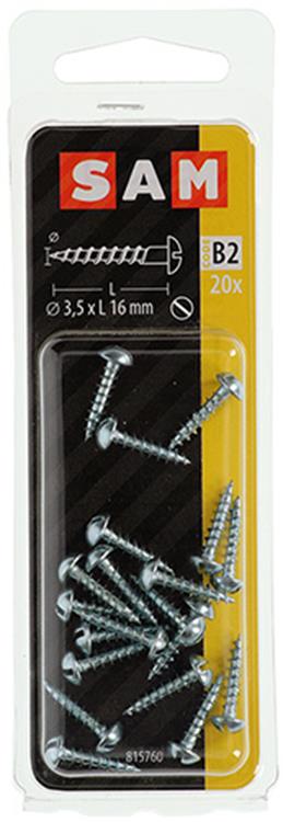 Afbeelding laden in galerijviewer, Mack 1017369 - houtschroef bolkop staal verzinkt 20 st 3,5 x 16 mm | 10 stuks