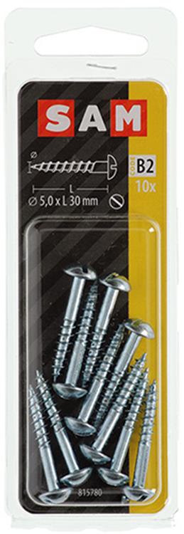 Afbeelding laden in galerijviewer, Mack 1017379 - houtschroef bolkop staal verzinkt 10 st 5,0 x 30 mm | 10 stuks