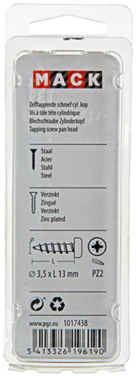 Afbeelding laden in galerijviewer, Mack 1017438 - zelftappende schroef cyl kop verz. 30st 3,5 x 13 mm | 10 stuks