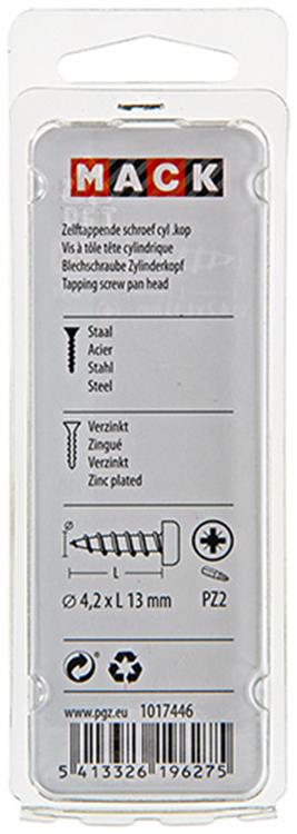Afbeelding laden in galerijviewer, Mack 1017446 - zelftappende schroef cyl kop verz. 24st 4,2 x 13 mm | 10 stuks