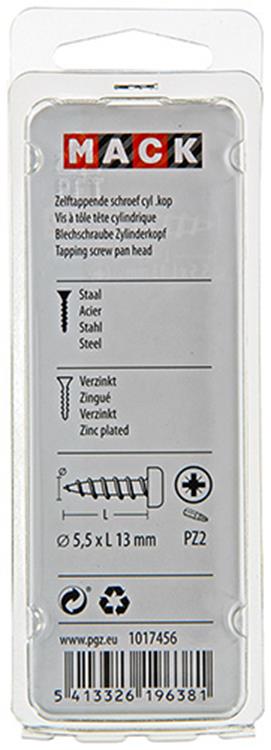 Afbeelding laden in galerijviewer, Mack 1017456 - zelftappende schroef cyl kop verz. 11st 5,5 x 13 mm | 10 stuks