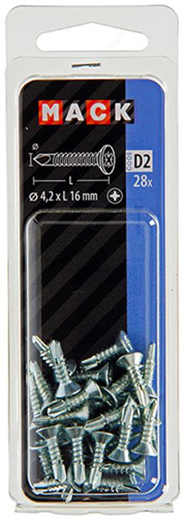 ギャラリービューアに画像をロードする, Mack 1017463 - zelfborende schroef vz kop verz. 28 st 4,2 x 16 mm | 10 stuks