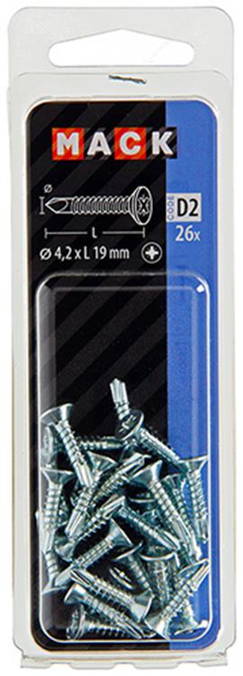 ギャラリービューアに画像をロードする, Mack 1017464 - zelfborende schroef vz kop verz. 26 st 4,2 x 19 mm | 10 stuks