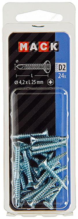 Chargez l'image dans la visionneuse de la galerie, Mack 1017465 - zelfborende schroef vz kop verz. 24 st 4,2 x 25 mm | 10 stuks
