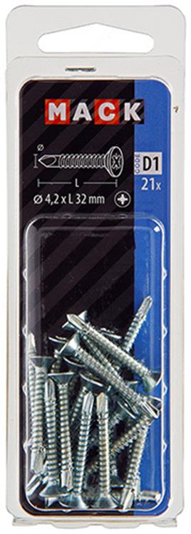 Afbeelding laden in galerijviewer, Mack 1017466 - zelfborende schroef vz kop verz. 21 st 4,2 x 32 mm | 10 stuks