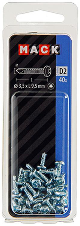 ギャラリービューアに画像をロードする, Mack 1017467 - zelfborende schroef cyl. kop verz. 40st 3,5 x 9,5 mm | 10 stuks