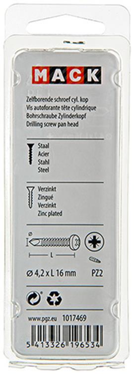 Chargez l'image dans la visionneuse de la galerie, Mack 1017469 - zelfborende schroef cyl. kop verz. 28st 4,2 x 16 mm | 10 stuks