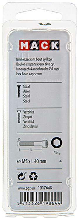 Chargez l'image dans la visionneuse de la galerie, Mack 1017648 - binnenzeskant bout cyl.kop verz. 7 st m5 x 40 mm | 10 stuks