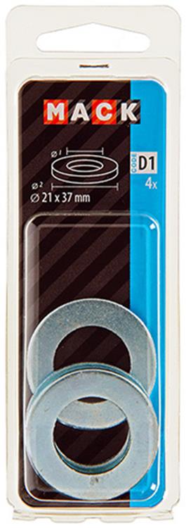 Afbeelding laden in galerijviewer, Mack 1017722 - sluitring staal verzinkt 4 st 21 x 37 mm | 10 stuks
