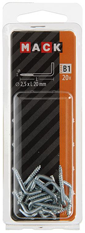 Afbeelding laden in galerijviewer, Mack 1017815 - schroefduim staal verzinkt 20 st 2,5 x 20 mm | 10 stuks
