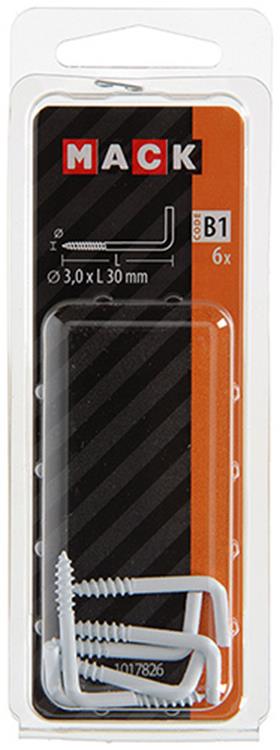 Afbeelding laden in galerijviewer, Mack 1017826 - schroefduim staal wit 6 st 3,0 x 30 mm | 10 stuks