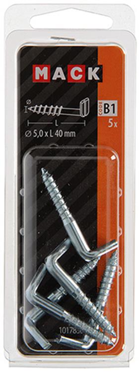 Afbeelding laden in galerijviewer, Mack 1017830 - schroefduim met gleuf staal verz. 5 st 5,0 x 40 mm | 10 stuks