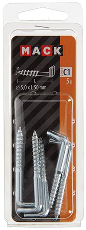 Afbeelding laden in galerijviewer, Mack 1017831 - schroefduim met gleuf staal verz. 5 st 5,0 x 50 mm | 10 stuks