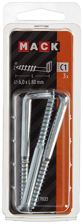 Cargue la imagen en el visor de la galería, Mack 1017833 - schroefduim met gleuf staal verz. 3 st 6,0 x 80 mm | 10 stuks