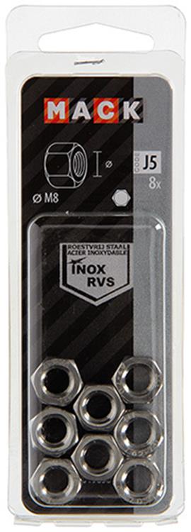 Afbeelding laden in galerijviewer, Mack 1019853 - zeskantmoer inox a2 8 st m8 | 10 stuks