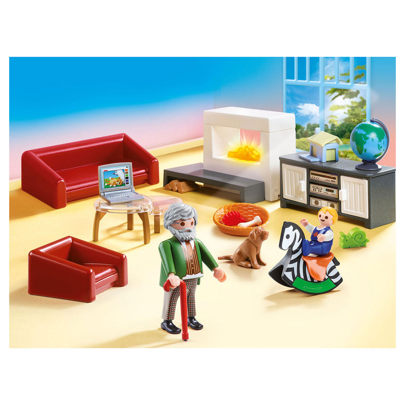 Afbeelding laden in galerijviewer, Playmobil dollhouse huiskamer met openhaard - 70207